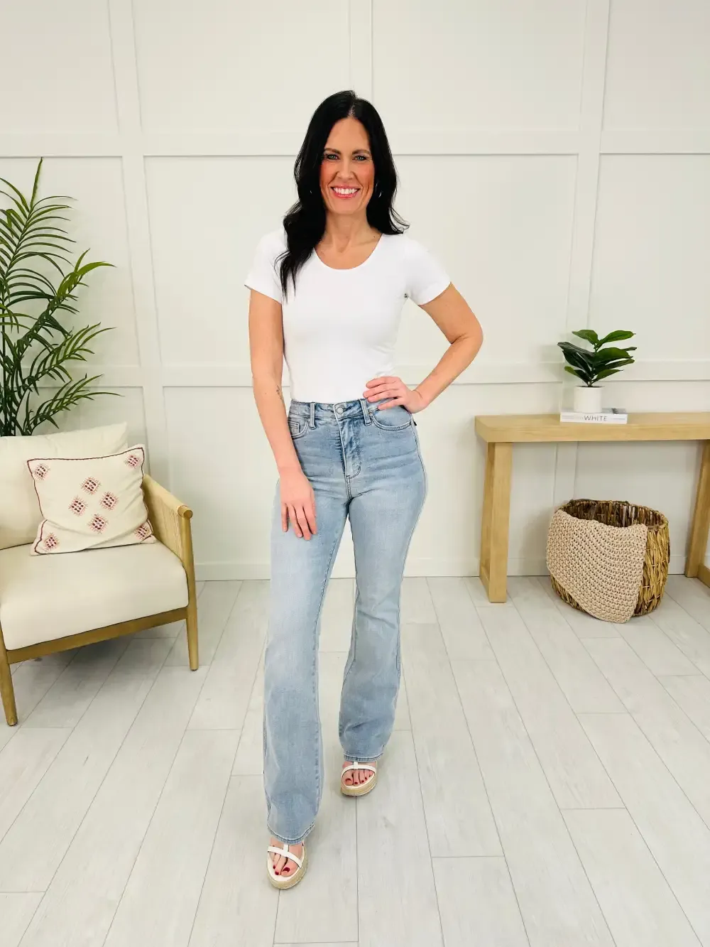 Judy Blue Three Pointer Tummy Control Bootcut Jeans in Three Inseams