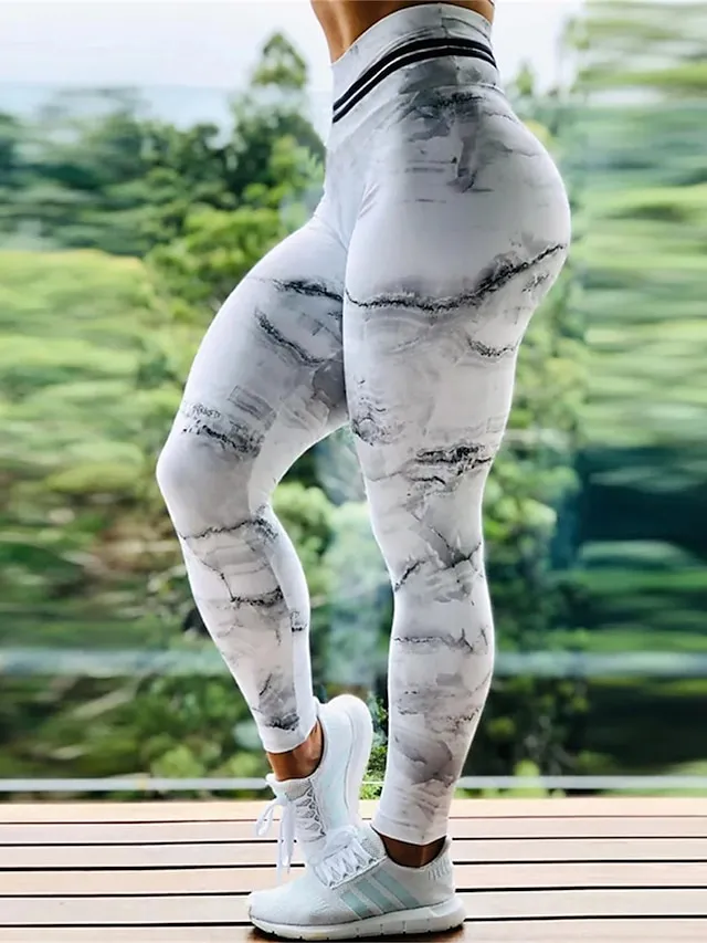 Women's Leggings Graphic Galaxy Tie Dye Print Full Length Micro-elastic High Waist Active Fashion Outdoor Yoga Leopard Print Sunset S M Fall Winter