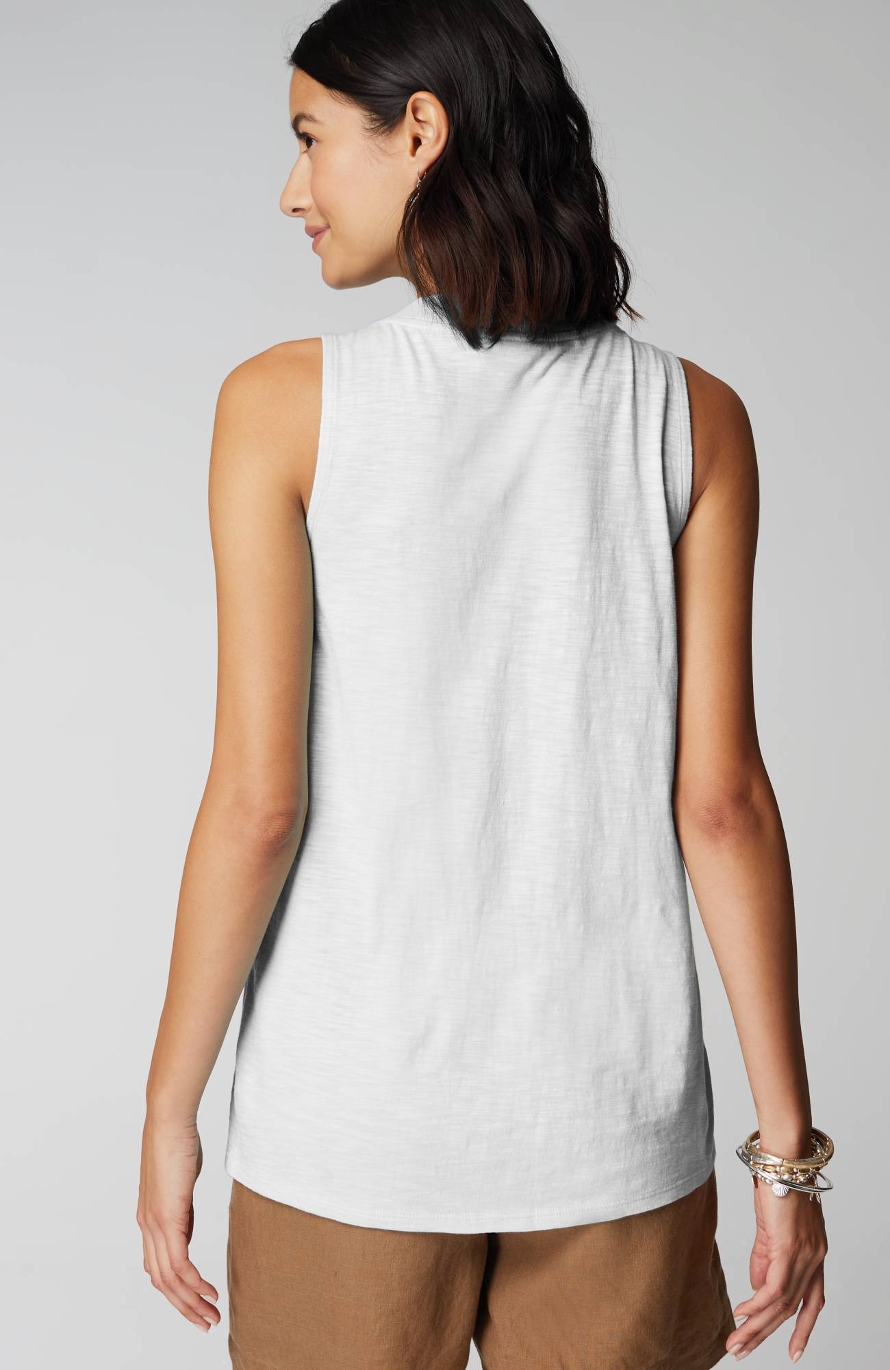 Rib-Trim Henley Tank