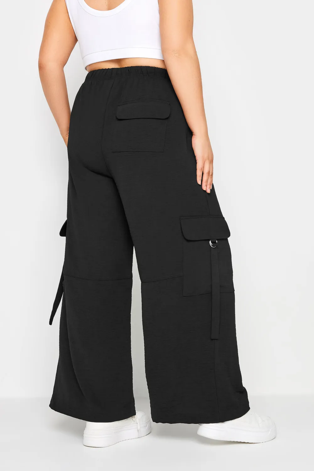 YOURS Curve Sage Green Twill Cargo Trousers