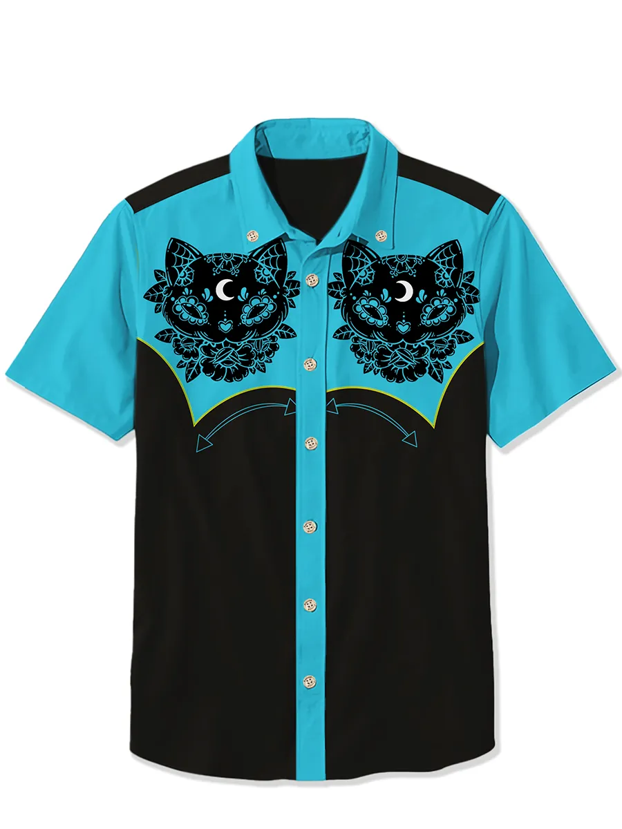 Moon Cat And Flowers Shirt