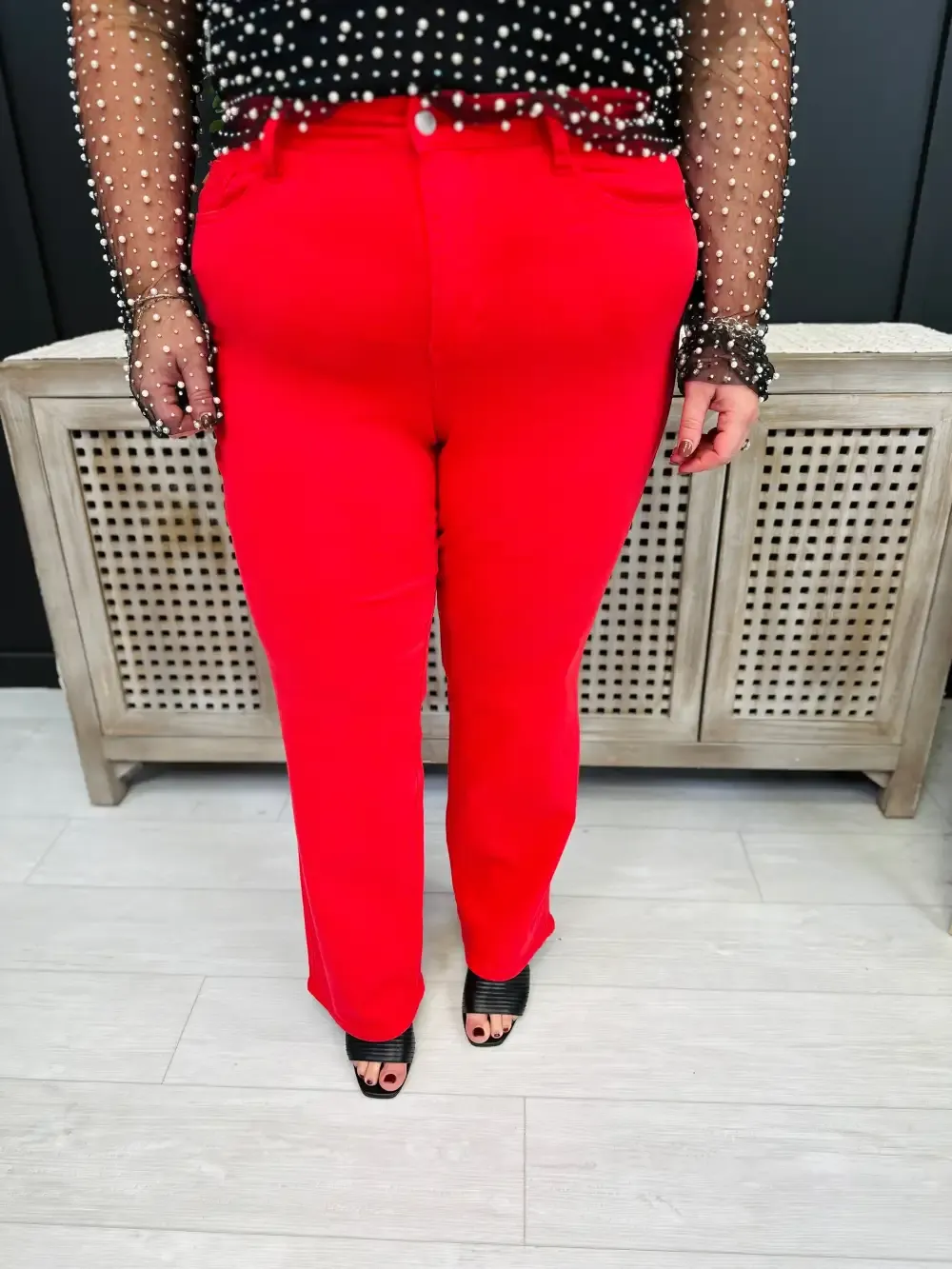 Judy Blue REG/CURVY Cherry on Top Straight Leg Jeans