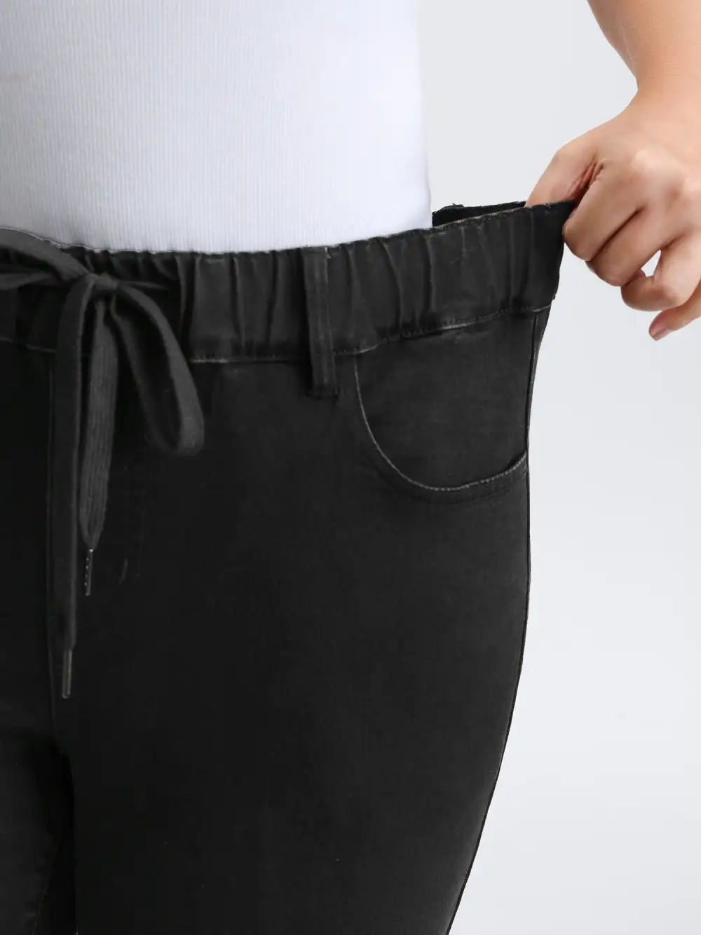 Supersoft Waist Drawstring Skinny-Fit Jeans