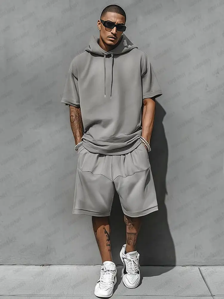 Casual Loose Fit Hooded Sports Set