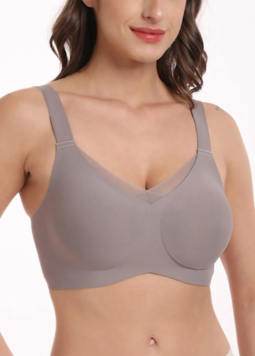 Dusty Purple V Neck Adjustable Bra