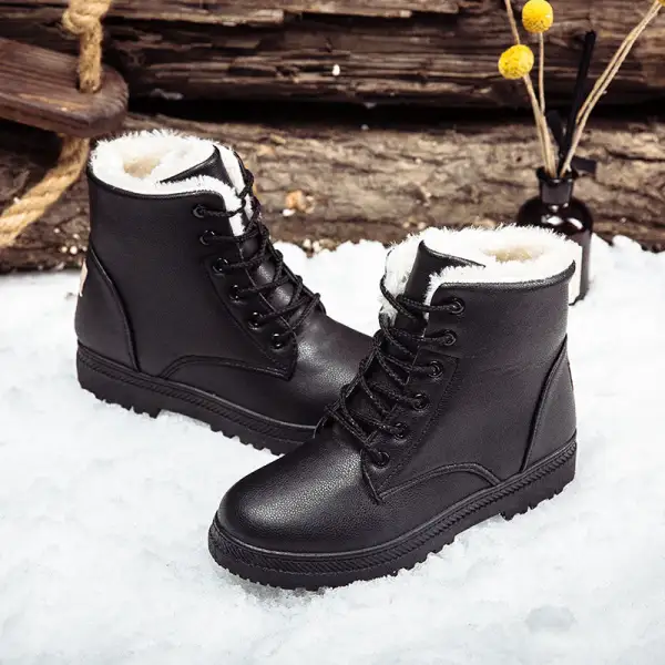 Womens Keep Warm Lace Up Ankle Snow Boots