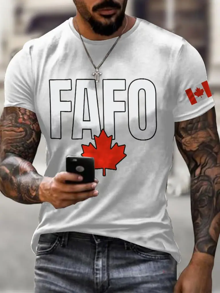 Men'S Retro FAFO Canada Print T-Shirt