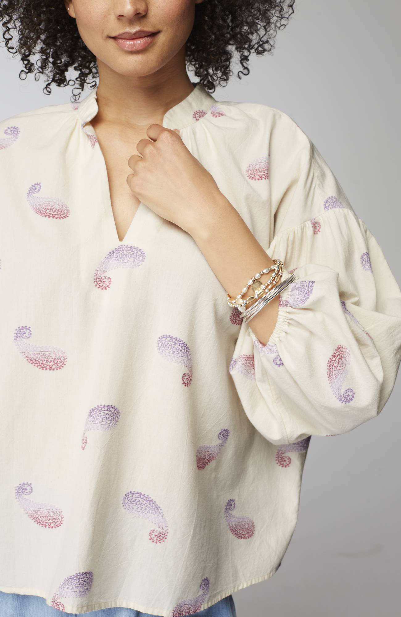 Oversized Split-Neck Top