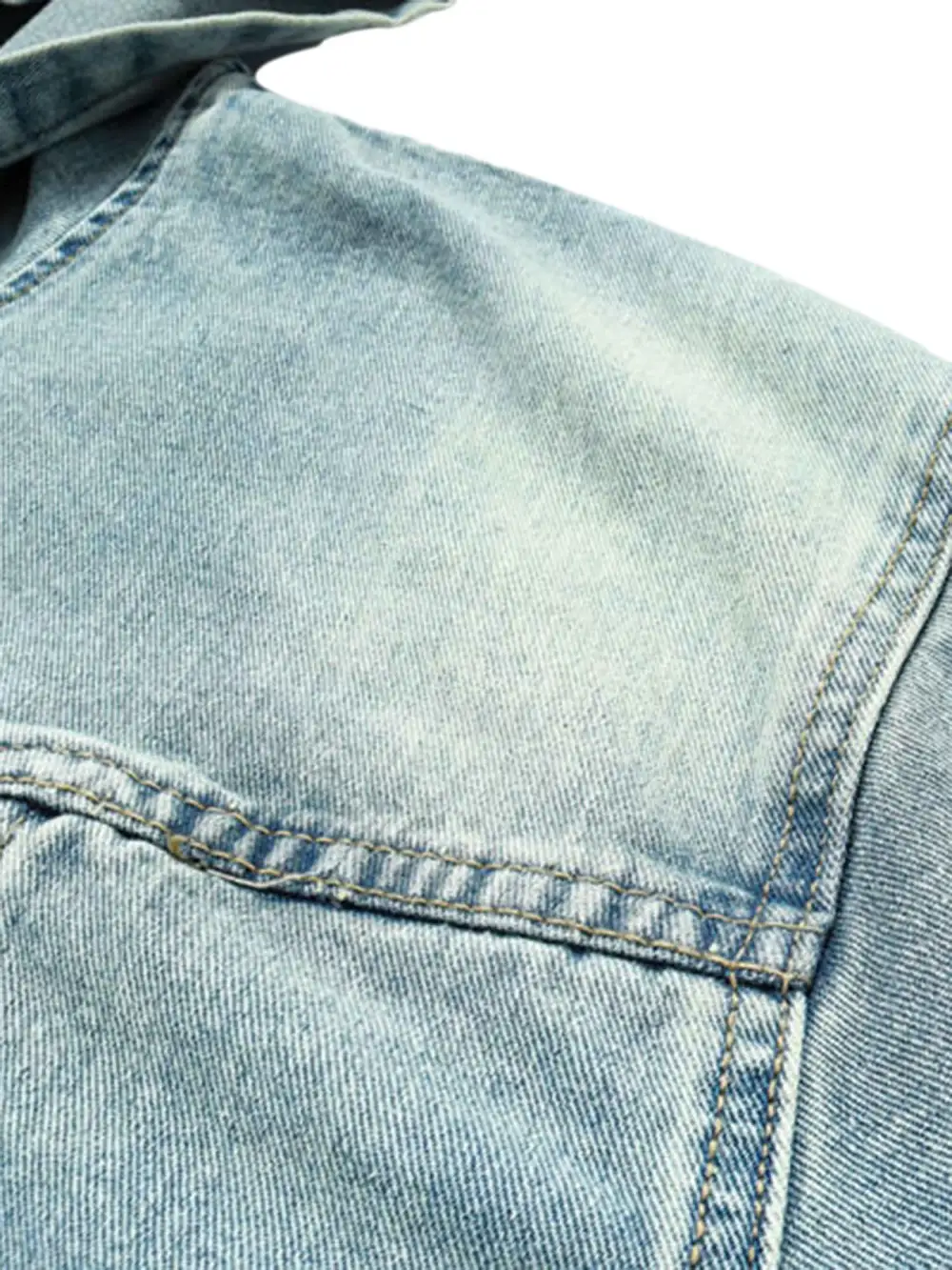 High Street Washed And Worn Denim Hoodie - 1464