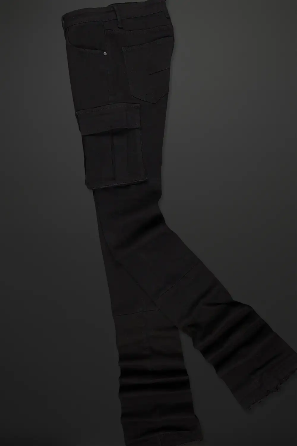 Nemy Black Super Stacked Flare Jean