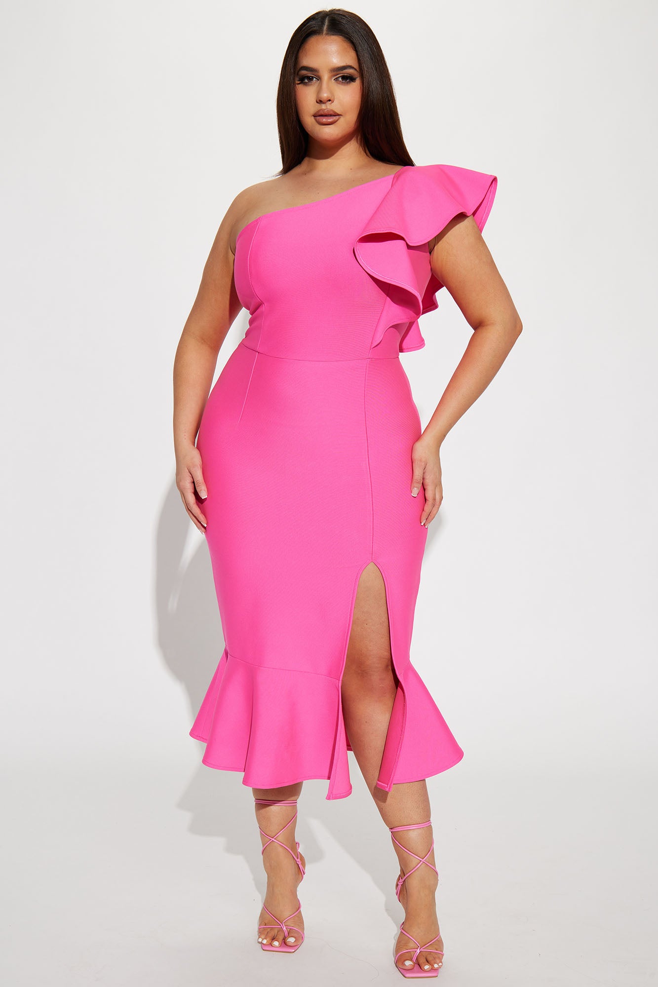 Alaia Bandage Midi Dress - Hot Pink