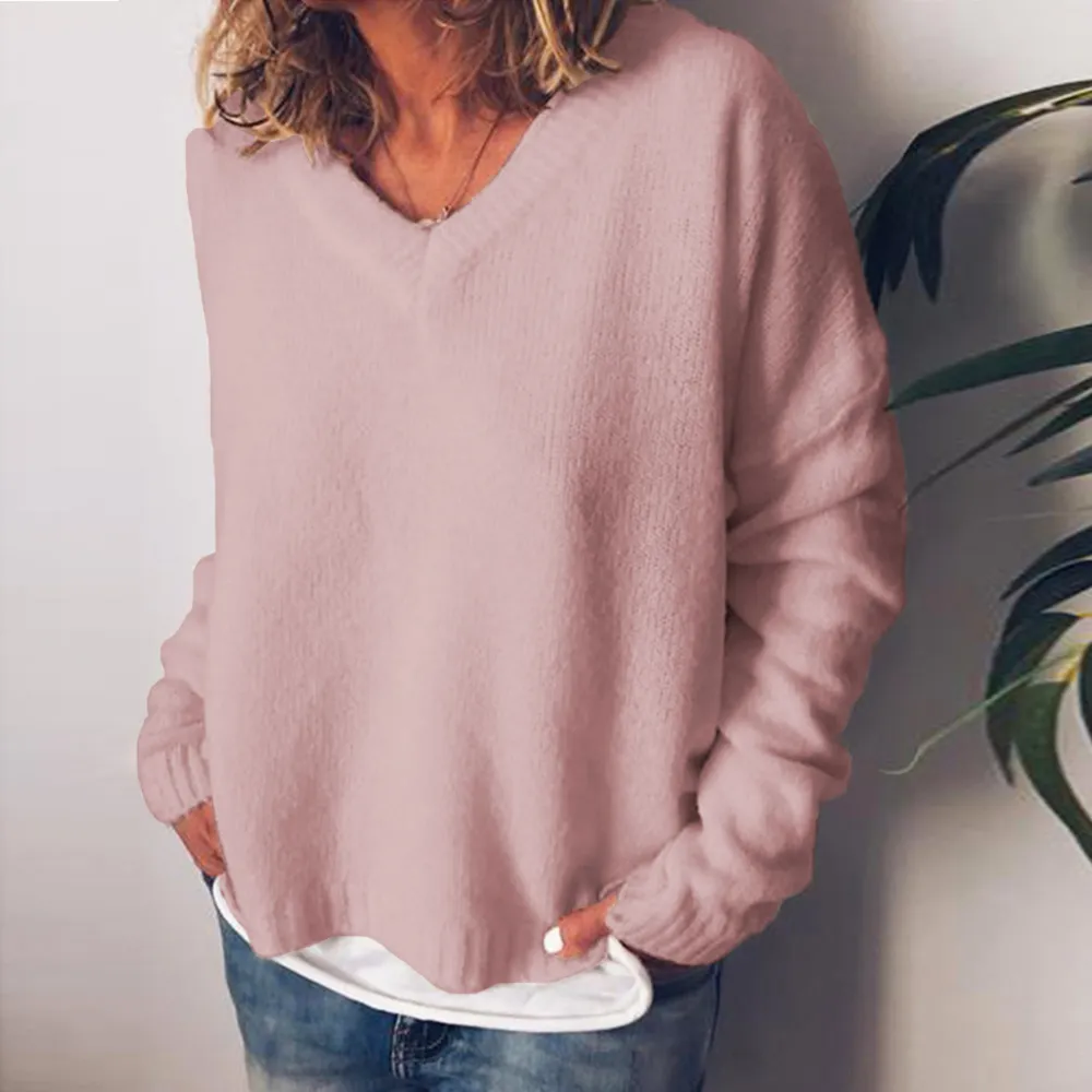 Vintage V Neck Casual Comfy Knitwear