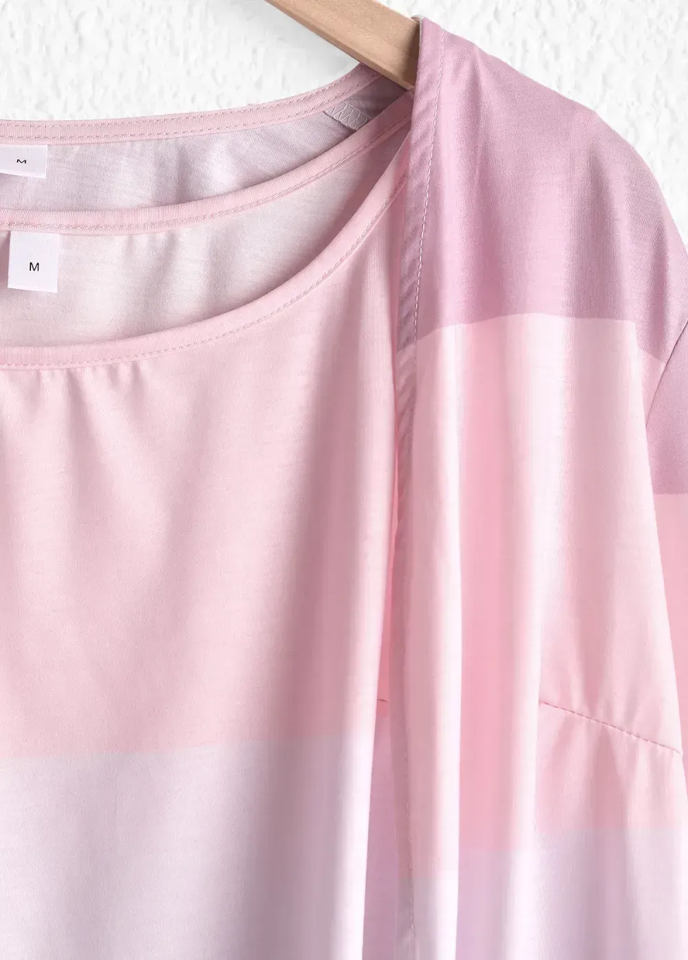 Pink Two Piece Striped Cardigan and Tank Top