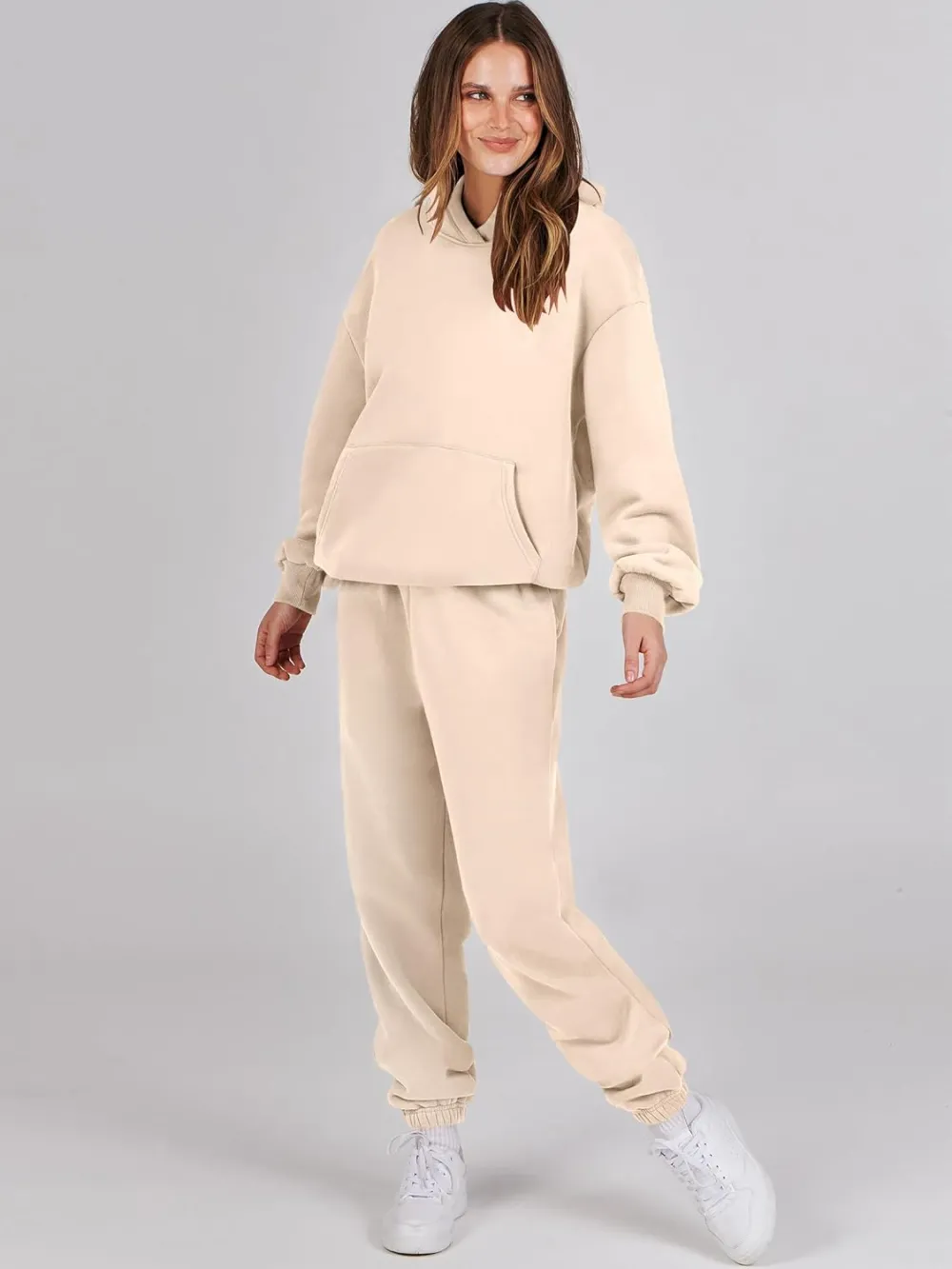 (Clearance Sale $1.99⚡) 2024 Women's Fall Oversized Casual Hoodie Two Piece Sweatshirt Jogging Pants Sweatshirt Set