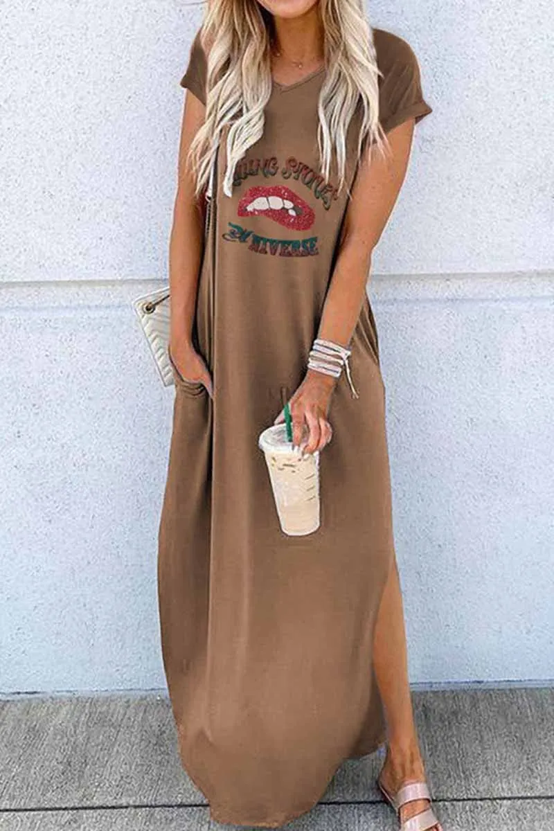 Florcoo Carton Print Loose Dress