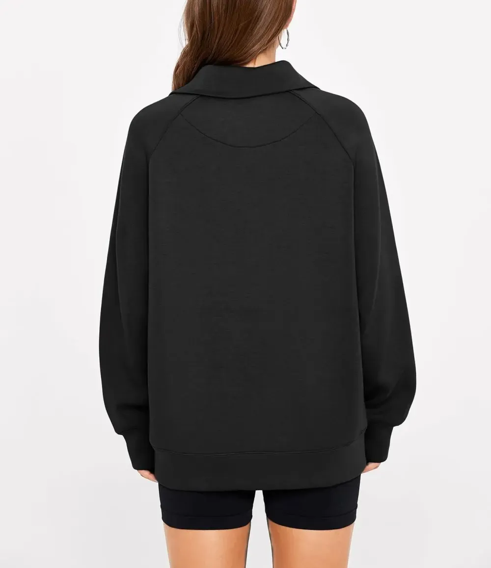 ✨Women's Half Zip Oversized Sweatshirt with Pockets