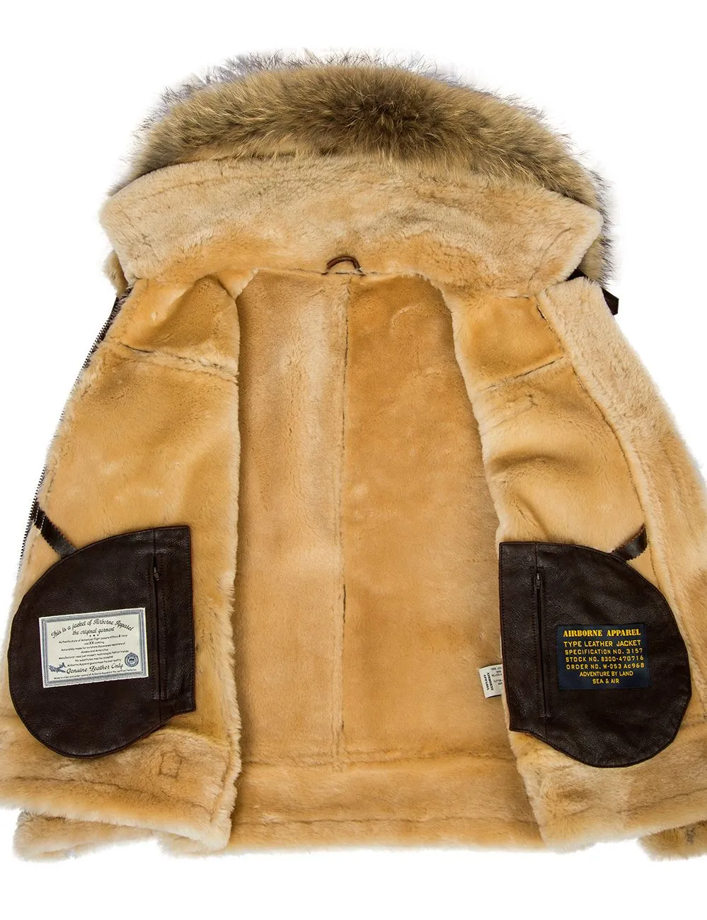 JACKET PILOT FROM SHEEPSKIN B-3 Hooded[FREE SHIPPING TODAY]