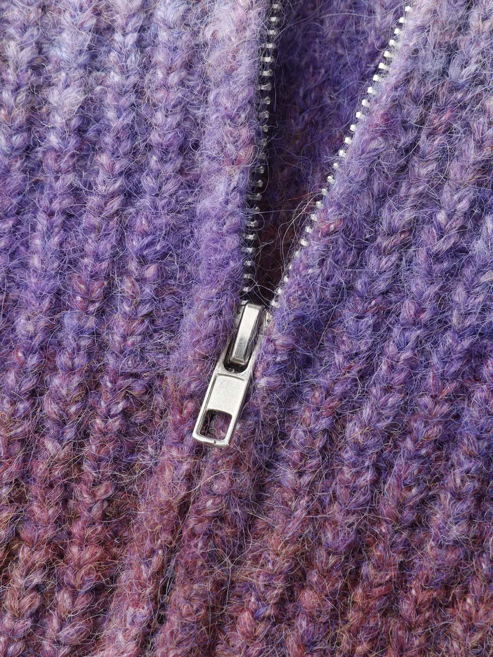 Stretchy Heather Hooded Zipper Knit Cardigan