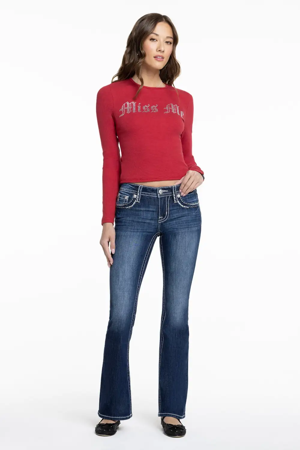 Classic Saddle Stitch Bootcut Jeans