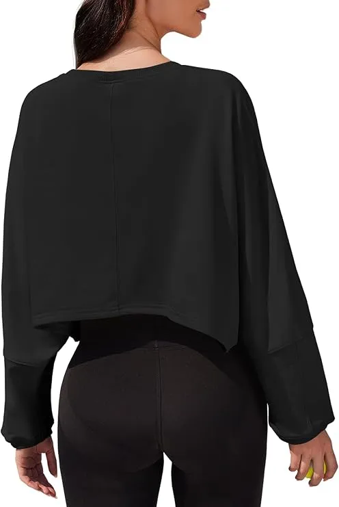 Womens Long Ballon Sleeve Sweatshirts Tops