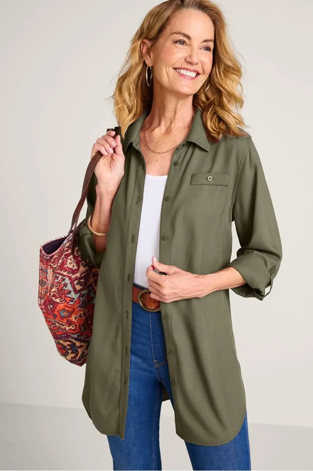 Iconic Long Sleeve Twill Big Shirt