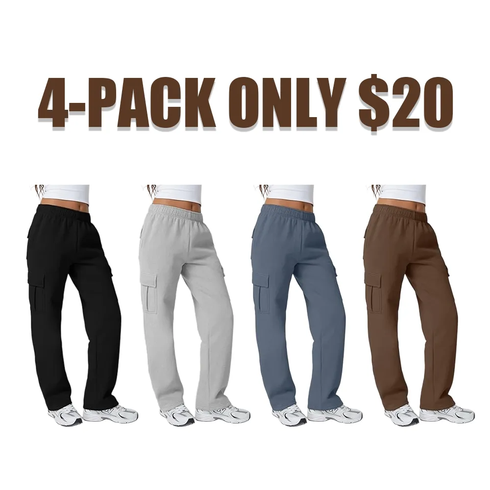 Womens Baggy Elastic Waist Sweatpants Casual Fleece Long Pants