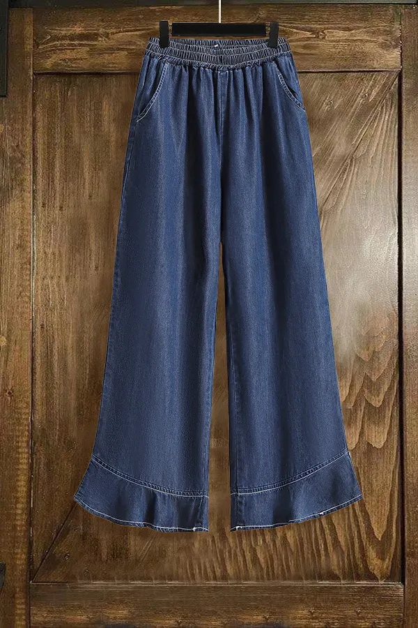 Casual High Waist Flared Soft Pants