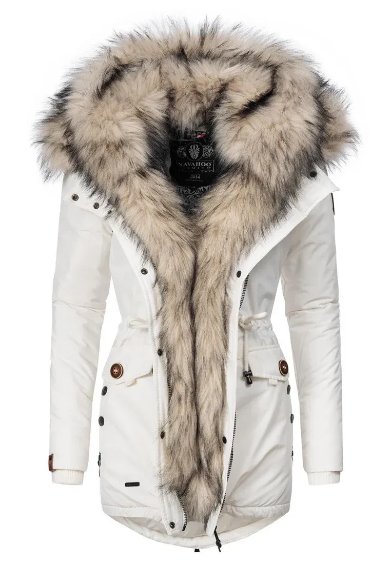 Ladies Winter Thicken Windproof Parka Pink