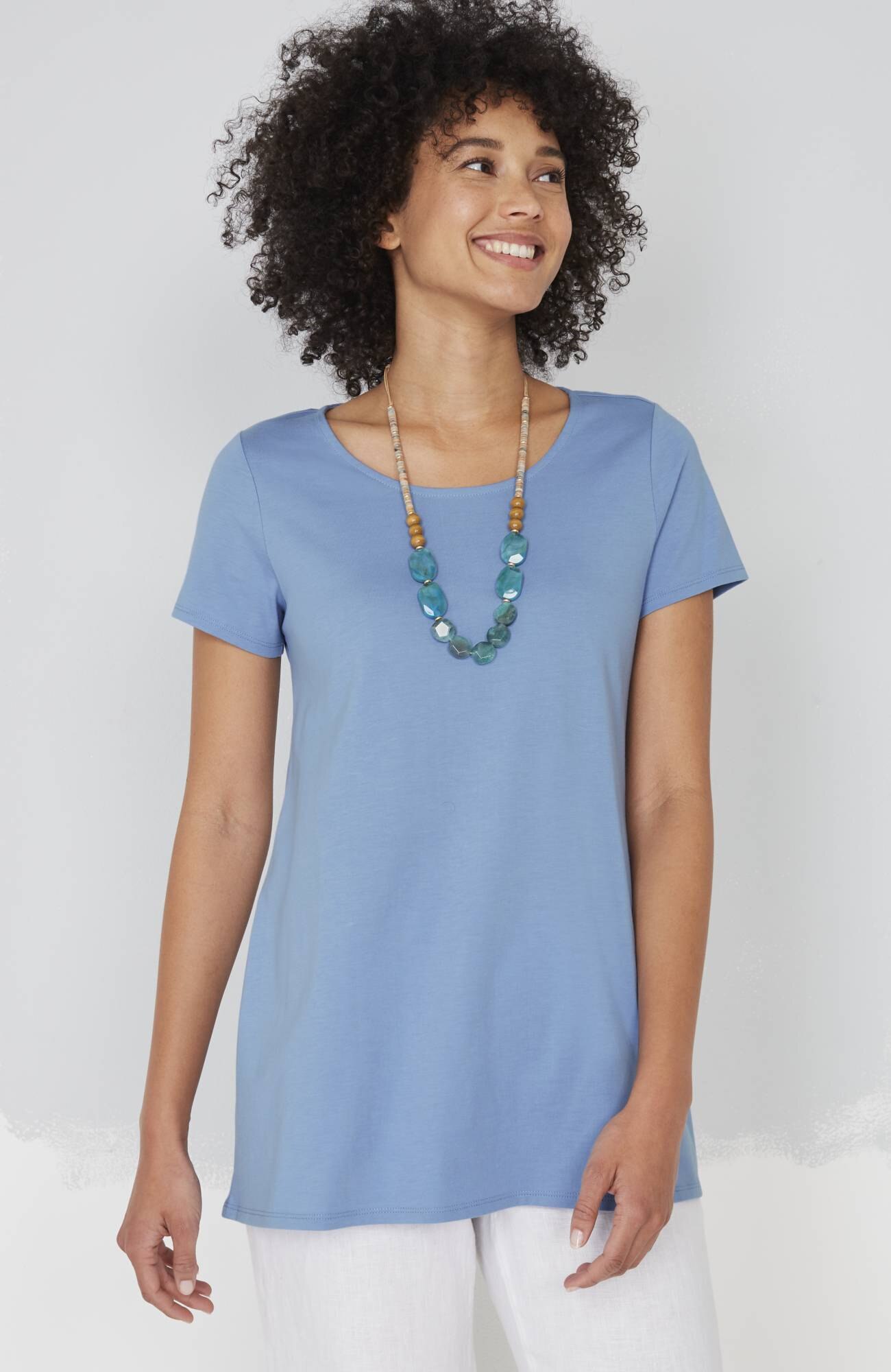 pure jill scoop-neck elliptical tee