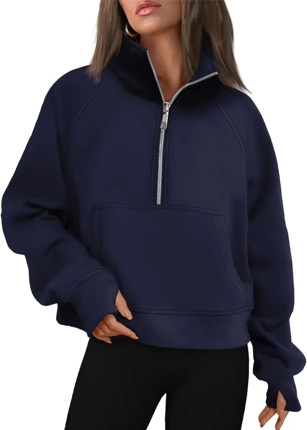 AUTOMET Womens Sweatshirts Half Zip Cropped Pullover Fleece Quarter Zipper Hoodies 2025 Fall Fashion Outfits Clothes