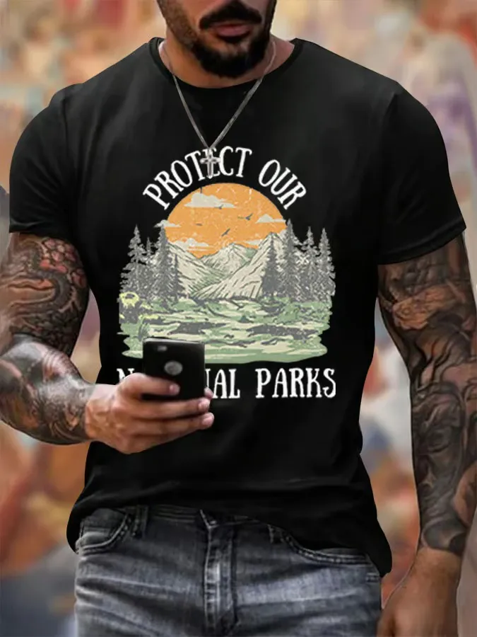 Men'S Protect Our National Parks Printing T Shirt