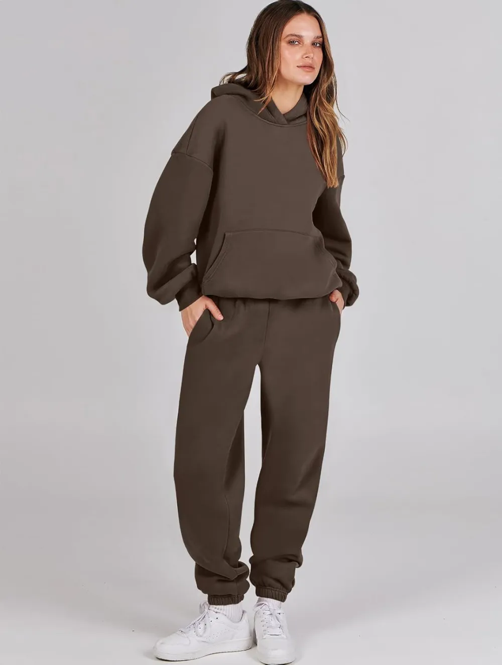 (Clearance Sale $1.99⚡) 2024 Women's Fall Oversized Casual Hoodie Two Piece Sweatshirt Jogging Pants Sweatshirt Set
