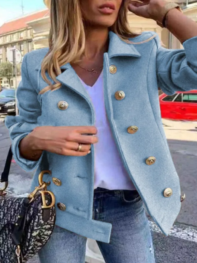 Buttoned Plain Casual Regular Fit Blazer