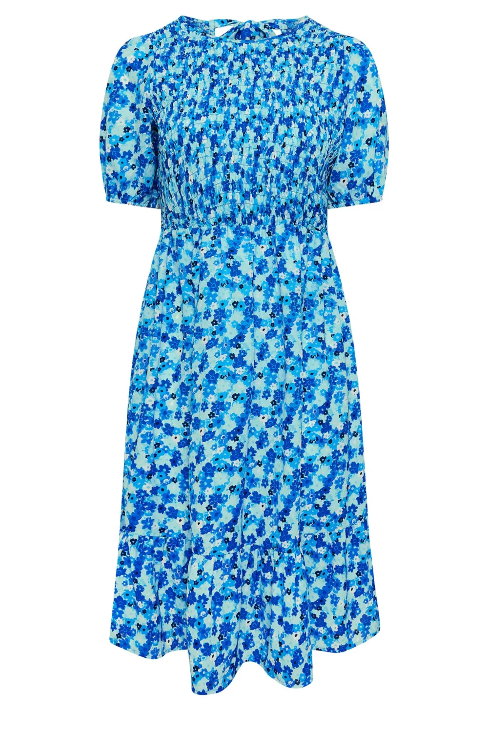 YOURS Curve Pink Floral Print Shirred Midaxi Dress