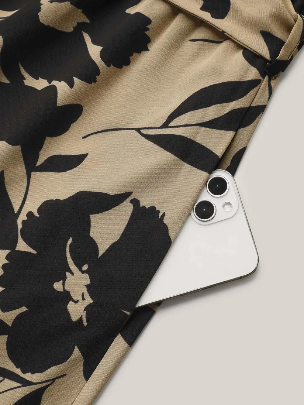 Floral Print Spliced Belted Wide-Leg Jumpsuit