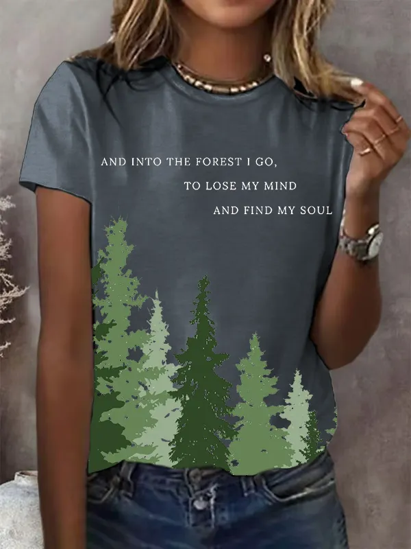 Women'S T-Shirt Women'S National Park Conservation Print Crew Neck T-Shirt