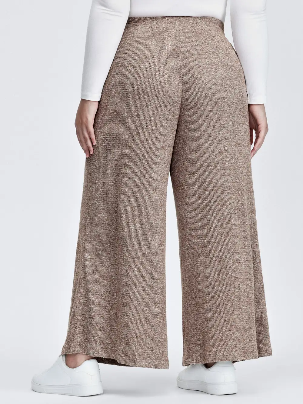 Mixed Color Knit Pleated Drawstring Pants