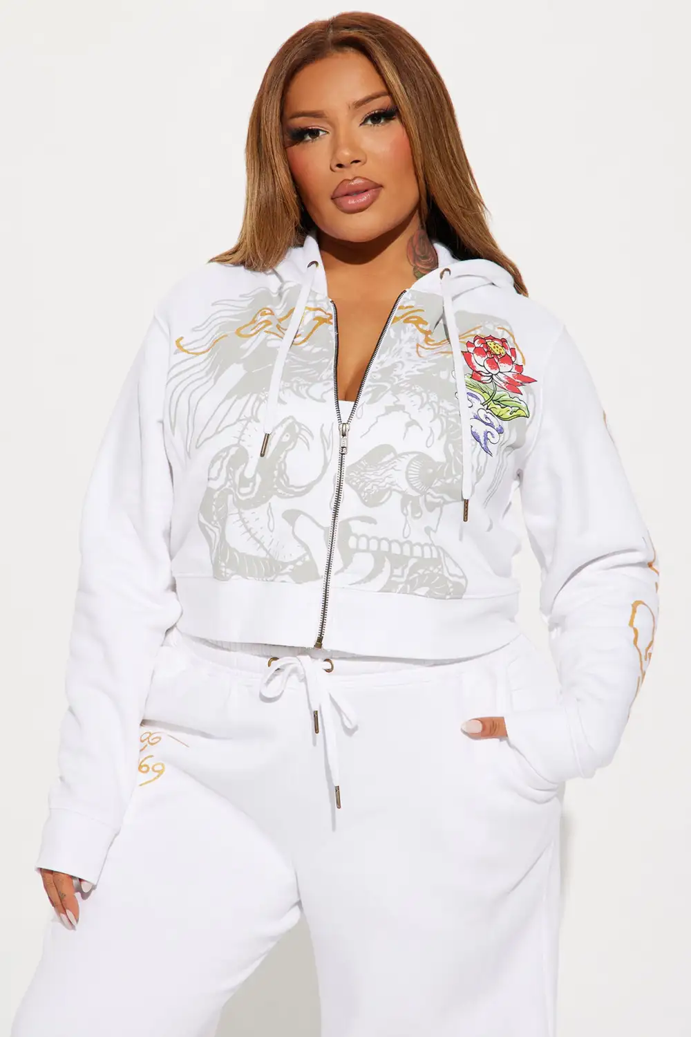 Ed Hardy Dreams Pant Set - White