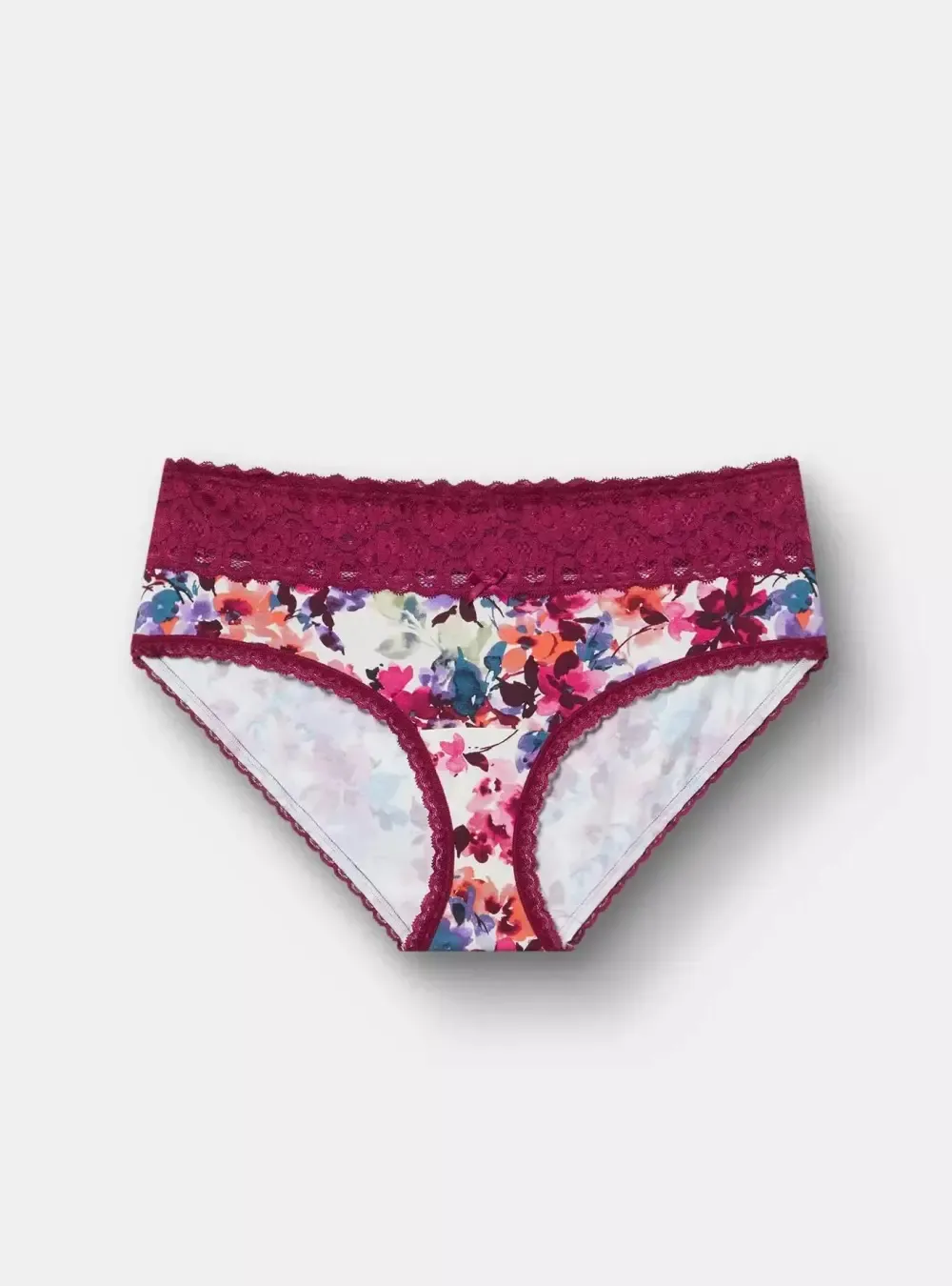 5 PACKS COTTON MID RISE HIPSTER LACE TRIM PANTY