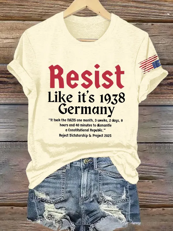 Women'S T-Shirt It Took The Nazis One Month, Three Weeks, Two Days, Eight Hours And 40 Minutes To Dismantle A Constitutional Republic Print T-Shirt