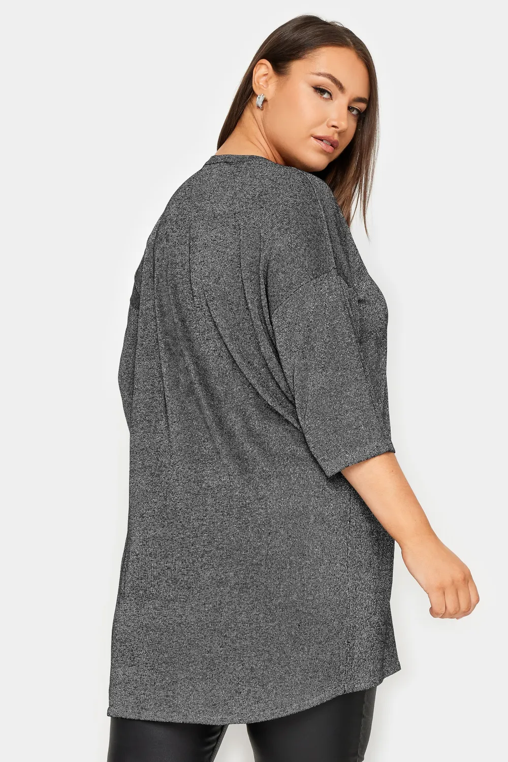YOURS Curve Purple Metallic Eyelet Jumper