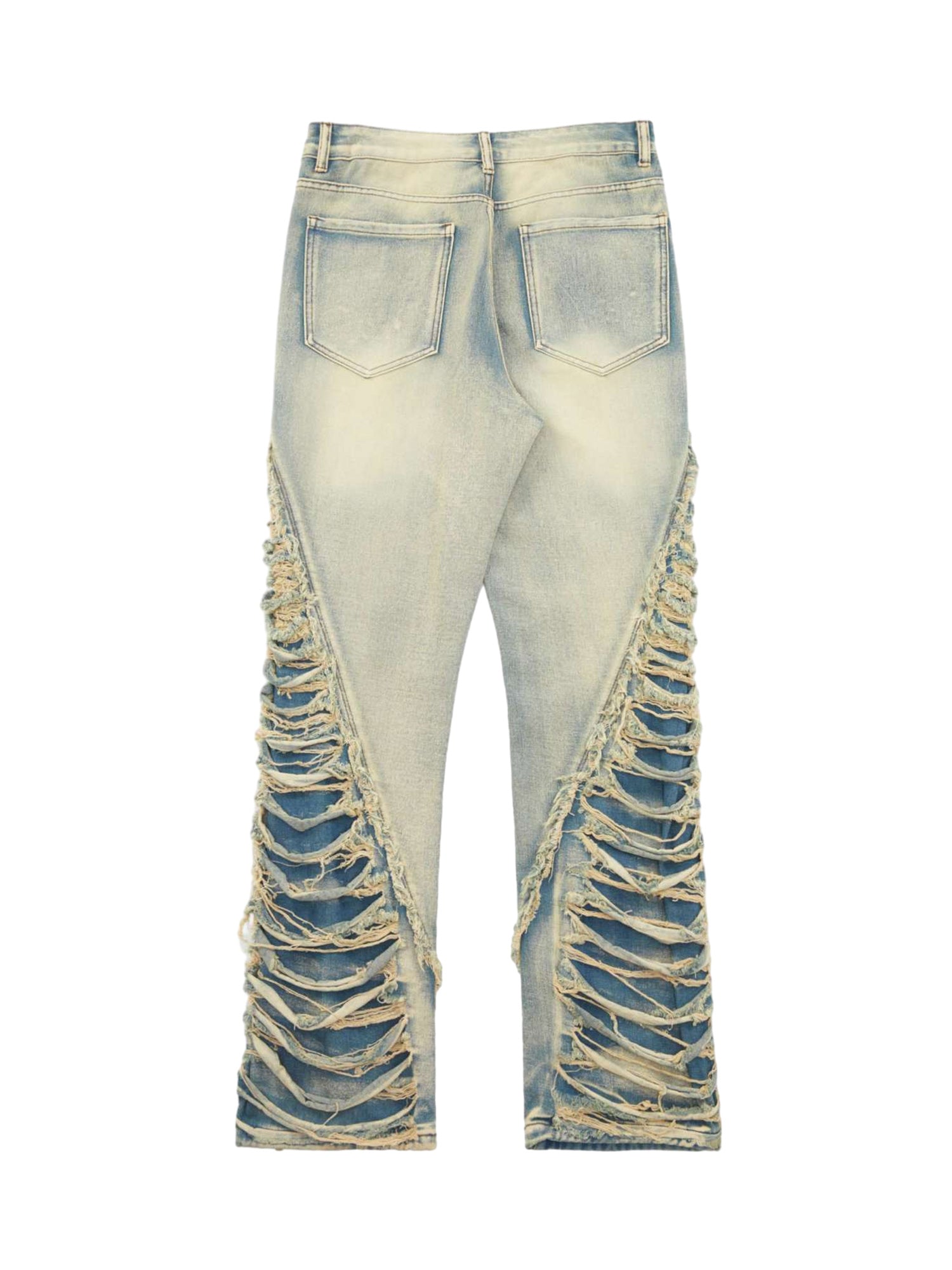 Ripped Double Straight Jeans - 2007