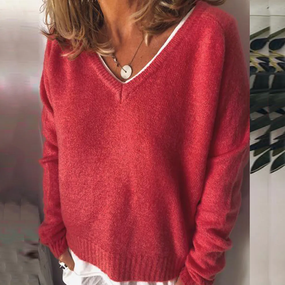 Vintage V Neck Casual Comfy Knitwear