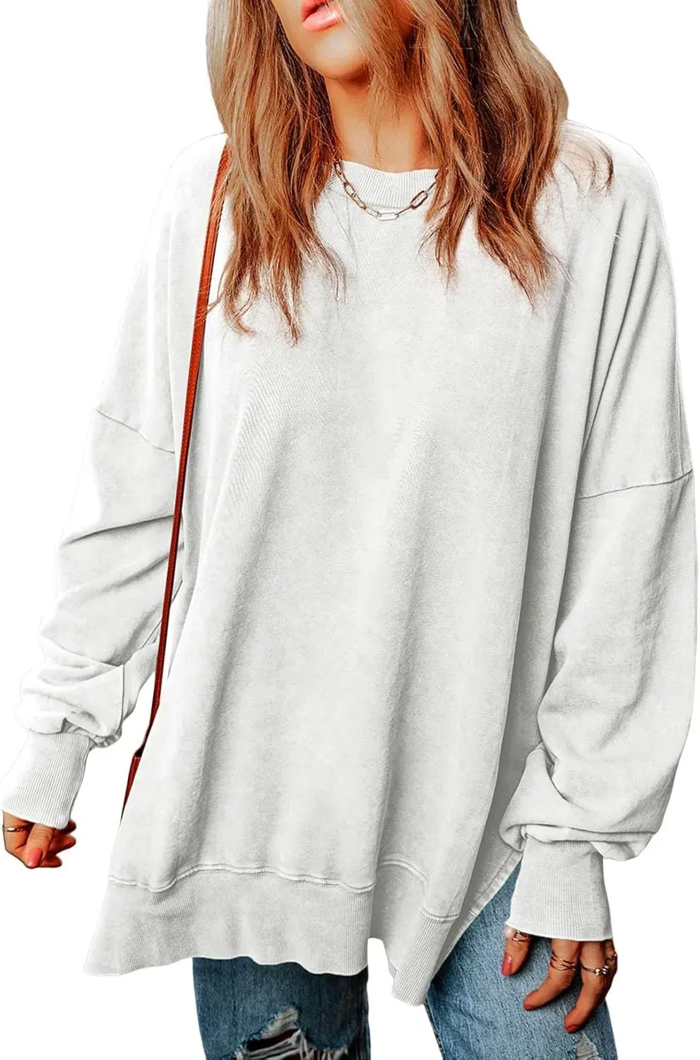 ✨Womens Casual Long Sleeve Crewneck Lightweight Pullover Tops