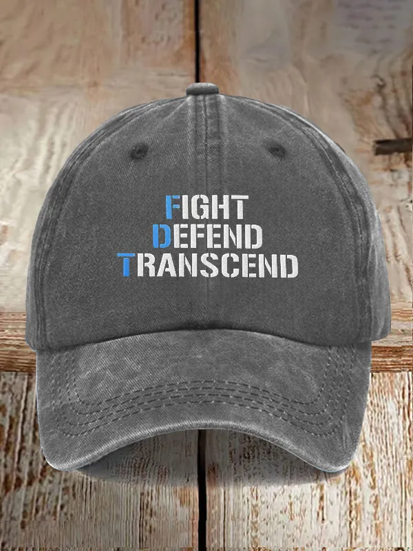 Unisex FDT Fight Defend Transcend Print Baseball Cap