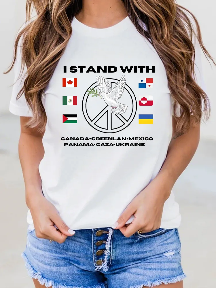 Women's I Stand With Them Short Sleeve Round Neck Pure Cotton T-Shirt