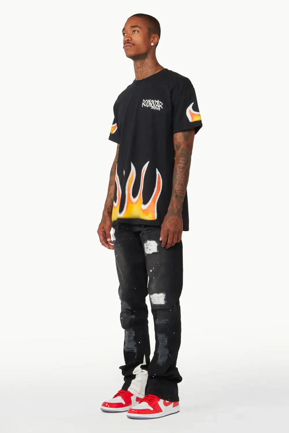 Edmund Black Stacked Flare Jean