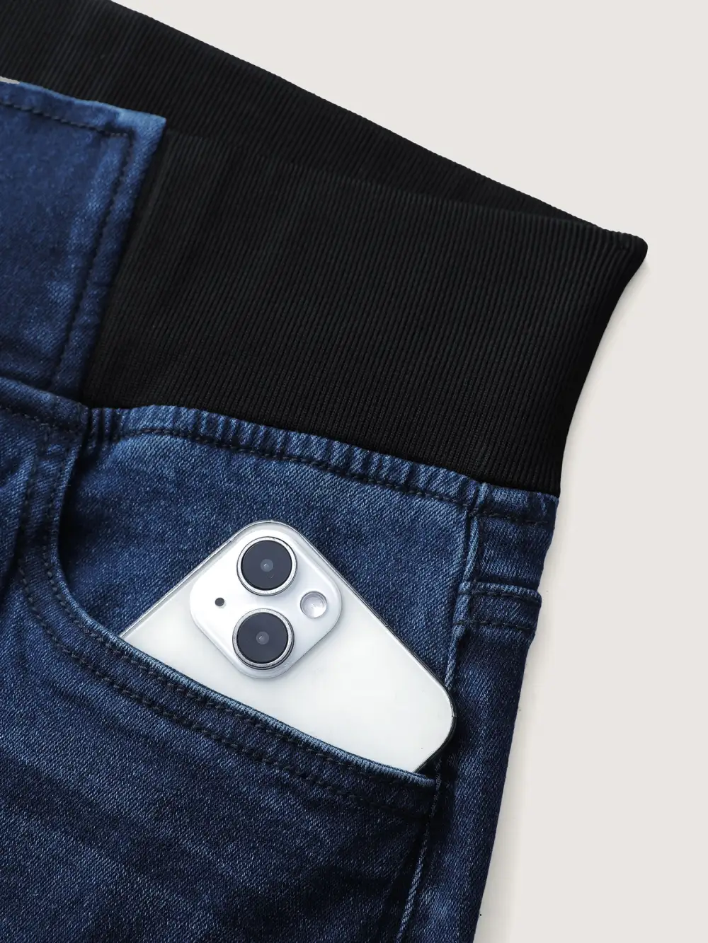 Stretchy Waist Flared Hem Jeans