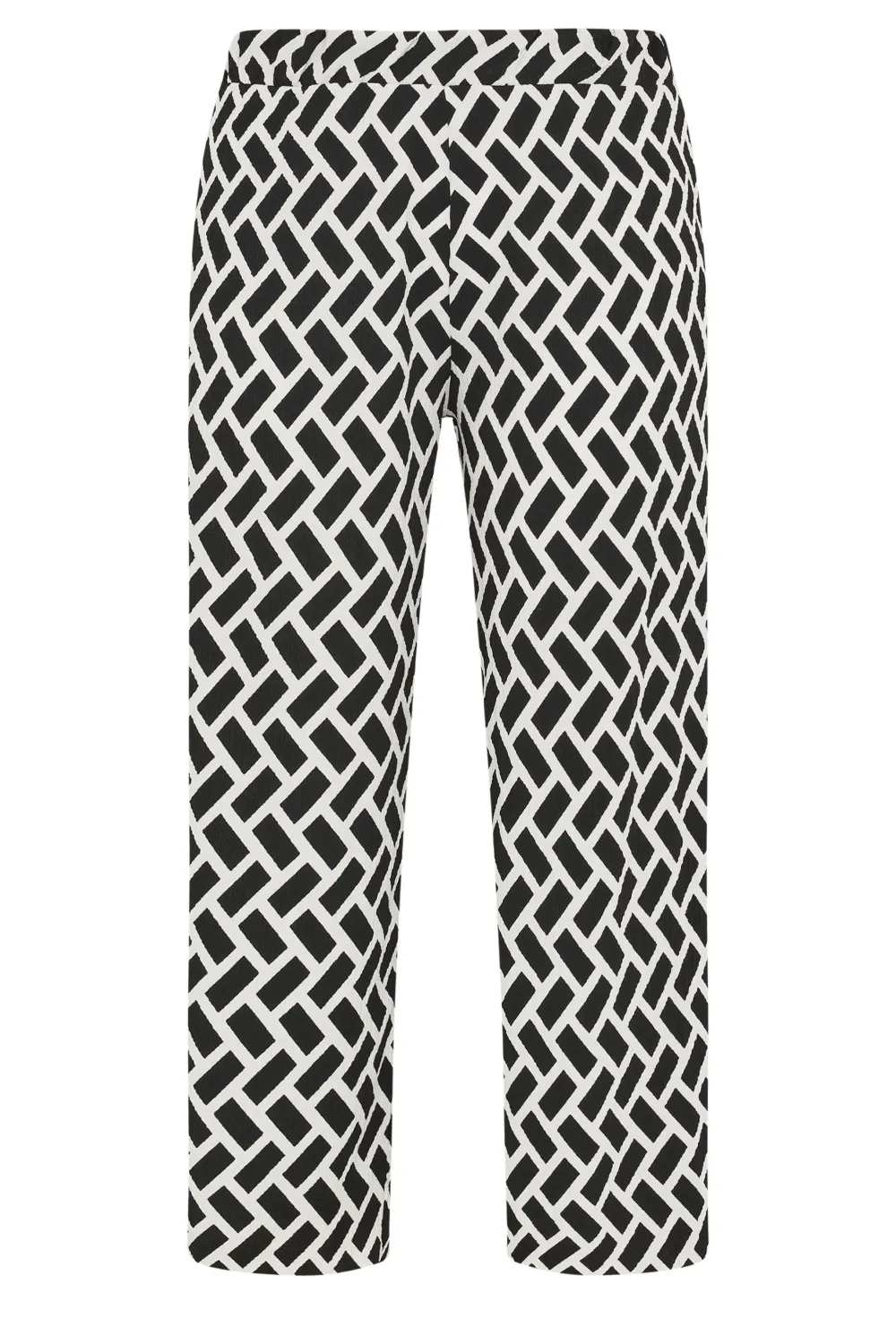 YOURS Curve Blue Abstract Print Textured Wide Leg Trousers
