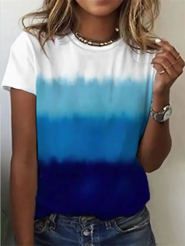 Women's T-Shirts Cross Print Crew Neck Short Sleeve T-Shirt（⚡Clearance Sale）